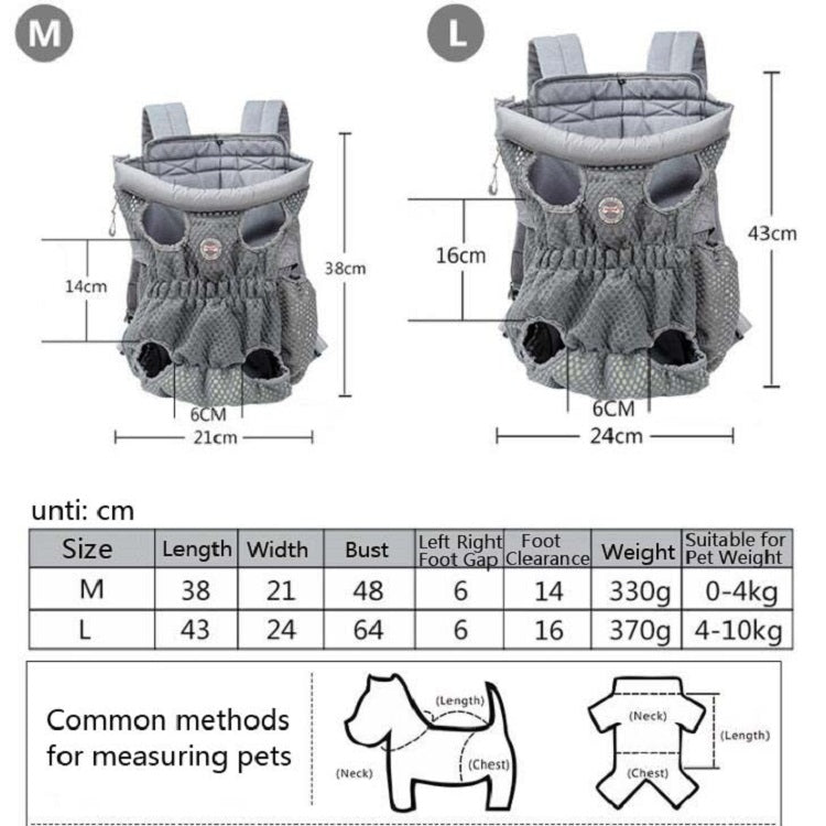 Doglemi Pet Outing Backpack Dog Shoulder Chest Bag Breathable Mesh Dog Cat Bag, Size:L(Green Black)