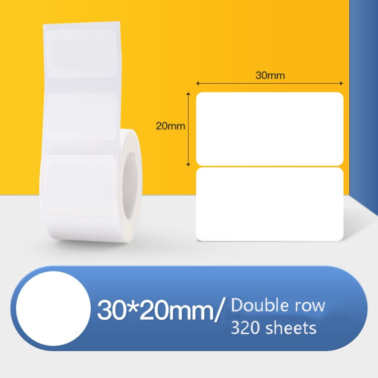 Thermal Label Paper Self-Adhesive Paper Fixed Asset Food Clothing Tag Price Tag for NIIMBOT B11 / B3S, 30x20mm 320 Sheets, 30x30mm 230 Sheets, 30x40mm 180 Sheets, 40x20mm 320 Sheets, 40x30mm 230 Sheets, 40x80mm 95 Sheets, 45x15mm 460 Sheets