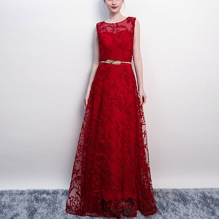 Banquet Lace Sleeveless Long Party Formal Gown, XS, S, M, L, XL, XXL, XXXL