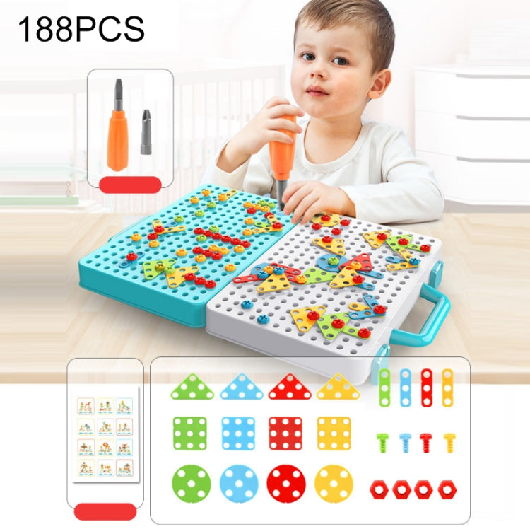 Children Screw-Tightening Electric Drill Toy Manual Assembly Toolbox, Style:, 2D Plane + Manual Drill (188 PCS), 2D Plane + Electric Drill (189 PCS), 3D + Manual Drill (275 PCS), 3D + Electric Drill (276 PCS), 3D + Electric Drill (316 PCS)