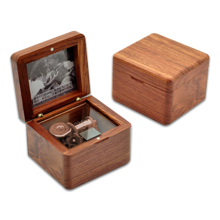 Frame Style Music Box Wooden Music Box Novelty Valentine Day Gift,Style:, Walnut Gold-Plated Movement, Maple Gold-Plated Movement, Rosewood Gold-Plated Movement, Maple Red-Bronze Movement, Walnut Red-Bronze Movement, Rosewood Red-Bronze Movement