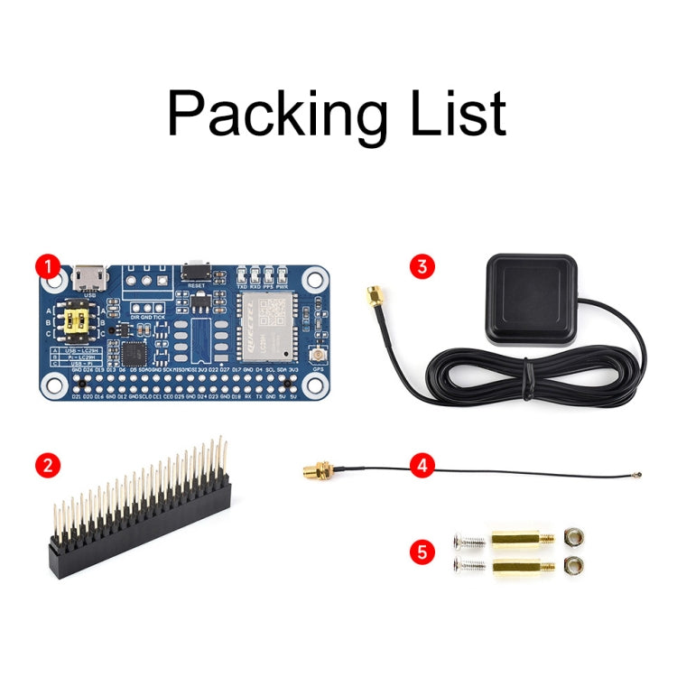 Waveshare For Raspberry Pi LC29H Series Dual-Band L1+L5 Positioning GPS Module, Spec: (DA) GPS/RTK HAT