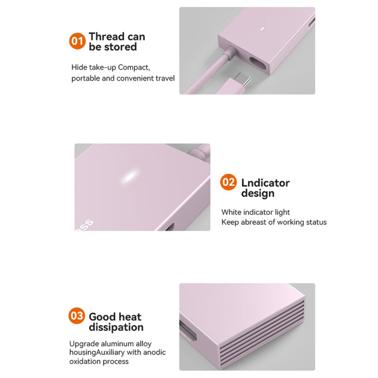 Blueendless 4K60Hz + Data Port Type-C Docking Station USB3.0 Splitter, Spec: 7-in-1 Card Reading Gray