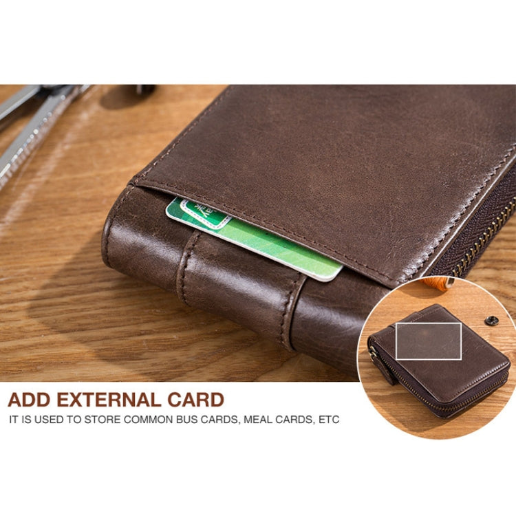 BULL CAPTAIN 025 Leather First-Layer Cowhide Wallet Multi-Function Card Tap Wallet(Brown)