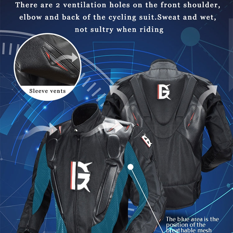 GHOST RACING GR-Y09 Motorcycle Four Seasons Racing Suit Locomotive Riding Anti-Fall Rally Suit, Size: L(Black)