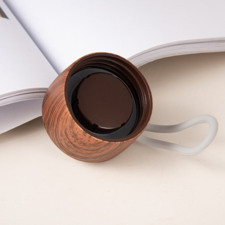Delicate 304 Stainless Steel Wood Grain Thermos Cup, Capacity: 400ml(White)