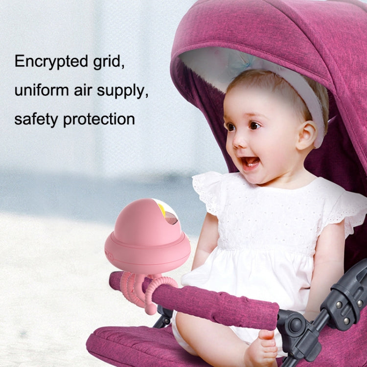 Stroller Portable Multi-Function Silent Octopus Bladeless Fan, White, Yellow, Pink