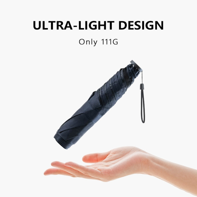 PARACHASE Carbon Fiber Light Portable Small Clever Black Glue Sunscreen Anti-UV Sun Umbrella(Black)
