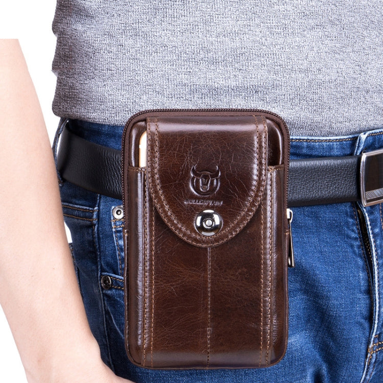 BULL CAPTAIN Leather Multifunctional Waist Bag For Men(Brown-06)