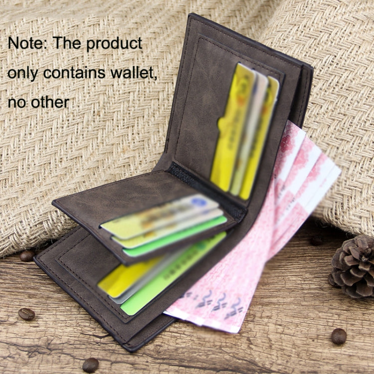 MenBense Short Multi-Card Fashion Casual Matte Wallet(Black)