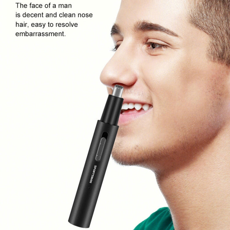 SPORTSMAN Metal Aluminum Tube Body Rechargeable Nose Hair Device, Style: Eyebrow 2 In 1(Sea Blue)