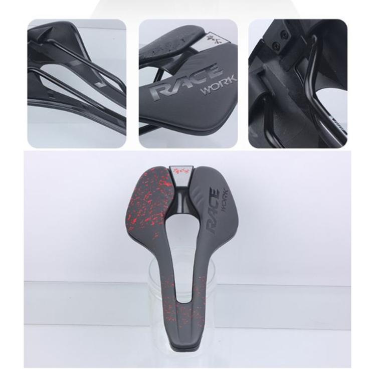 RACEWORK RK068 Mountain Bike Microfiber Leather Seat Cushion(Black)
