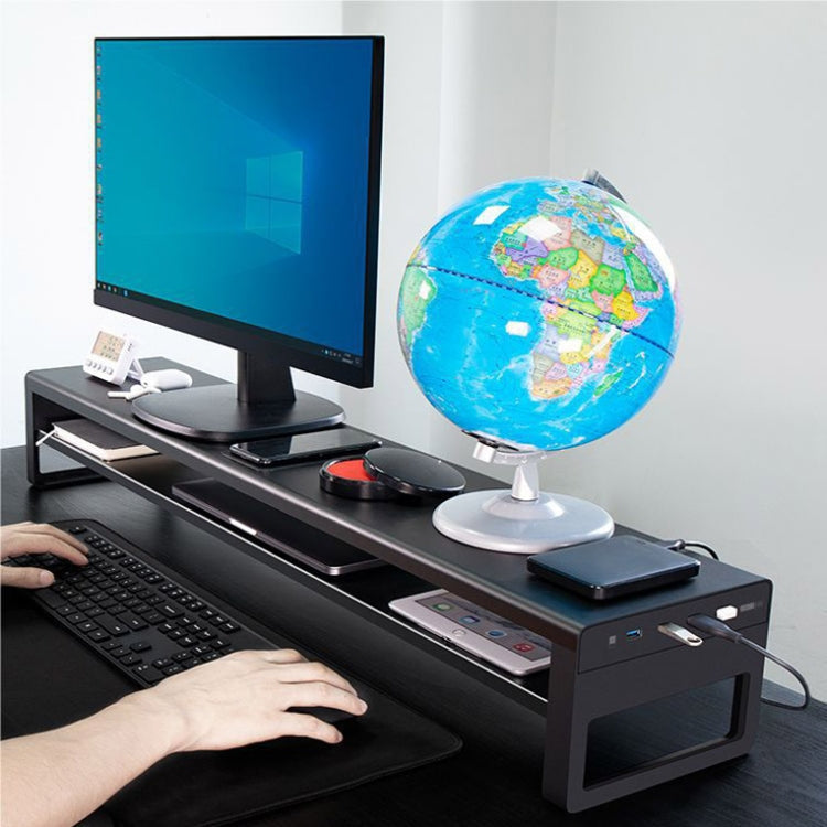 Vaydeer Multifunctional Desktop Widening Monitor Rack, Spec:, Single-layer Type (No USB), Single-layer Type (USB 3.0+3xUSB 2.0), Single-layer Type (Wireless Charger)