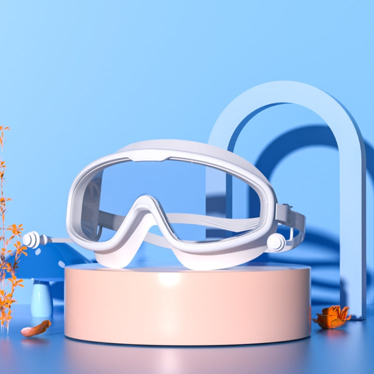 Large Frame Waterproof and Anti-fog HD Transparent Children Swimming Goggles, HD Transparent Swimming Goggles(White), HD Transparent Swimming Goggles(Pink), HD Transparent Swimming Goggles(Blue Yellow), HD Transparent Swimming Goggles(Blue White)