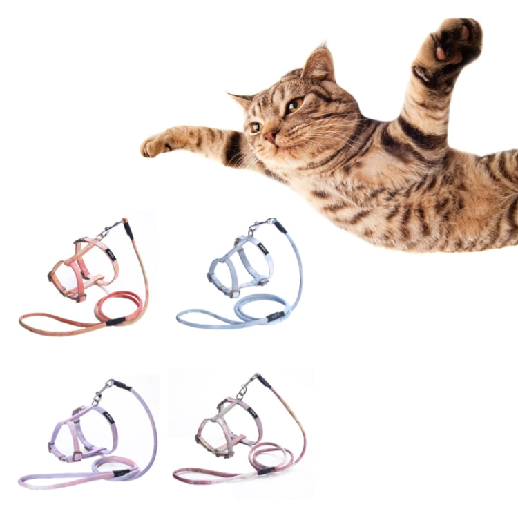 KAFULI Pet Adjustable I-Shape Harness Leash, Size: M(Gradient Purple)