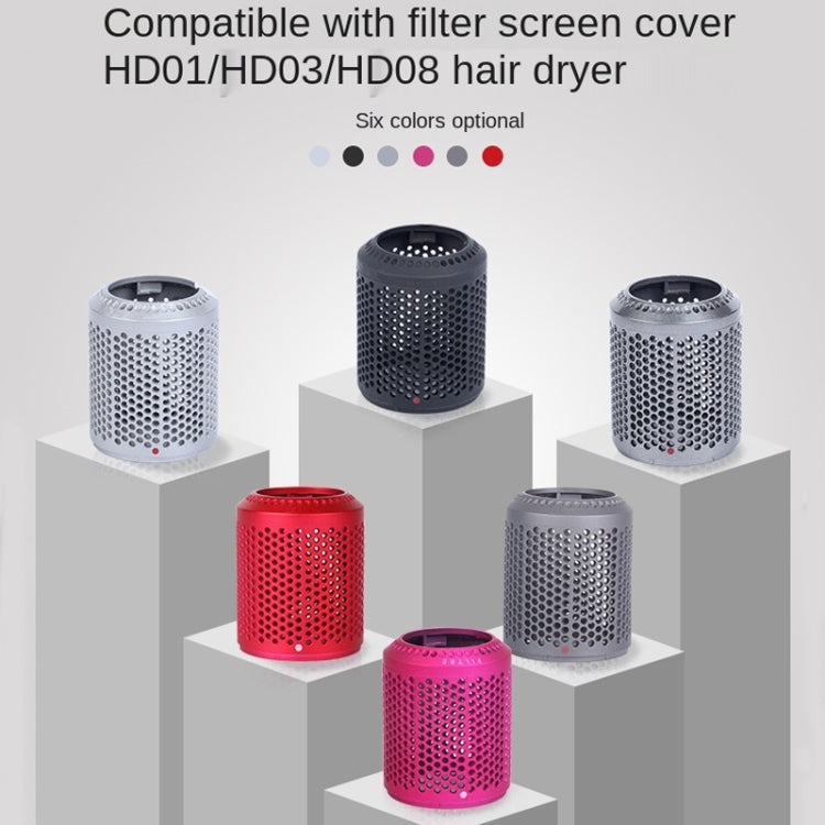 2 PCS Outer Cover Dust Filter for Dyson Hair Dryer HD01/HD03/HD08, Outer Filter Cover Rose Red, Outer Filter Cover Black, Outer Filter Cover Gray, Outer Filter Cover Red, Outer Filter Cover Grey, Outer Filter Cover Silver