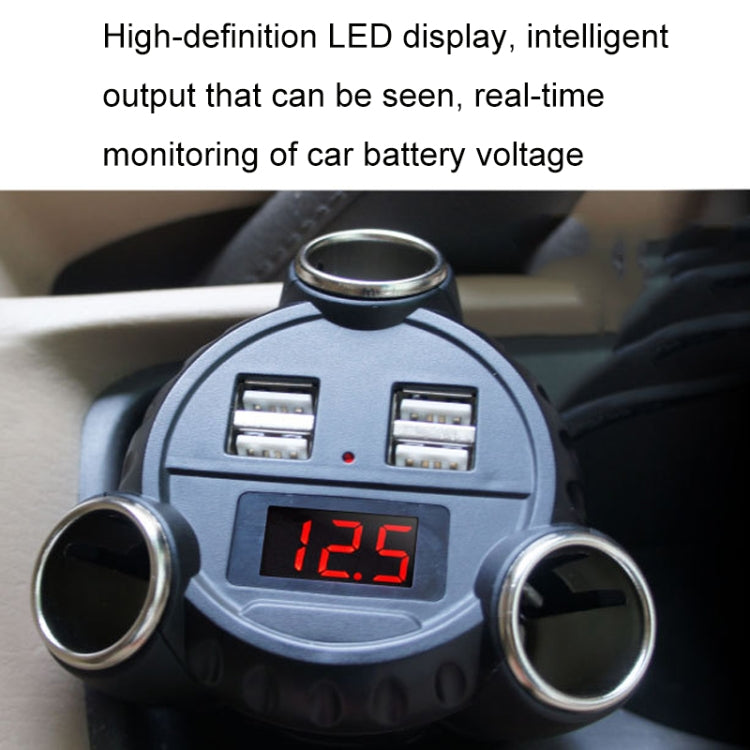 KingNeed C30 Four USB Car Charger 3 In 1 Car Cigarette Lighter