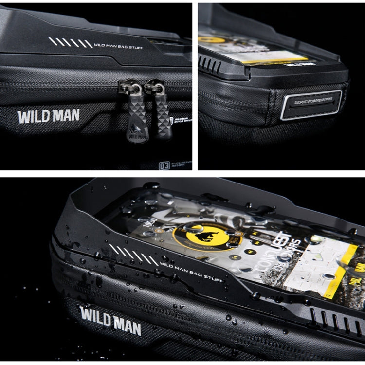 WILD MAN XT3S 0.6L Mountain Bike 360-Degree Rotating Phone Touch Screen Bag(Black)