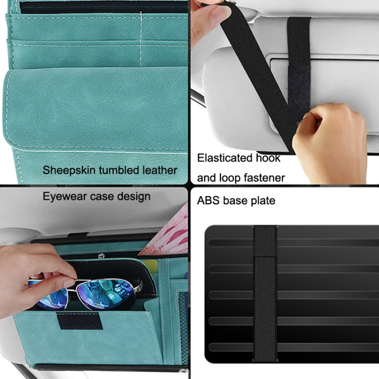 DE RAN FU Car Shade Glasses Box Storage Bag Car Flip Fur Glue Box Zipper Card Bag(Brown)