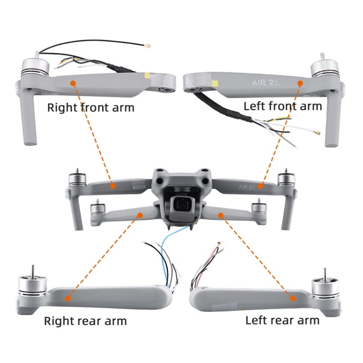 for DJI Mavic Air 2S Left Front Arm Shell Repair Accessories, for Mavic Air 2S Left Rear Arm, for Mavic Air 2S Right Rear Arm, for Mavic Air 2S Left Front Arm, for Mavic Air 2S Right Front Arm