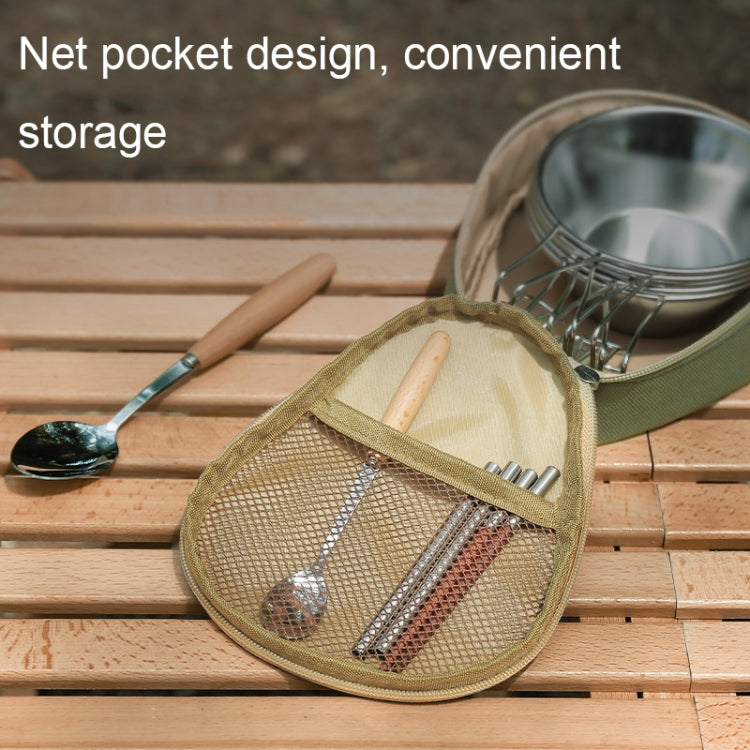 ISE MOUNT Outdoor Camping Syrah Bowl Storage Bag Large Capacity Camping Tote(Khaki)