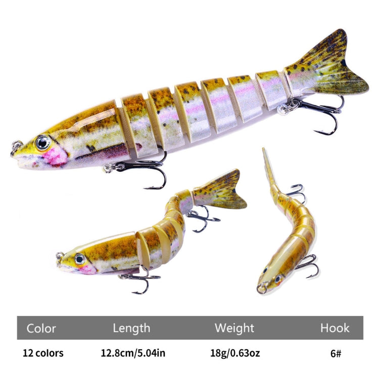 HENGJIA JM064 Multi-section Fish Minnow Bionic Fake Lures Sea Fishing Sinking Lures, Size: 12.8cm 18g(9)