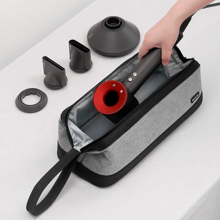 Baona BN-DS005 for Dyson Hair Dryer Curling Iron Accessories Organizer Bag, Black, Grey, Black Handle, Gray Handle