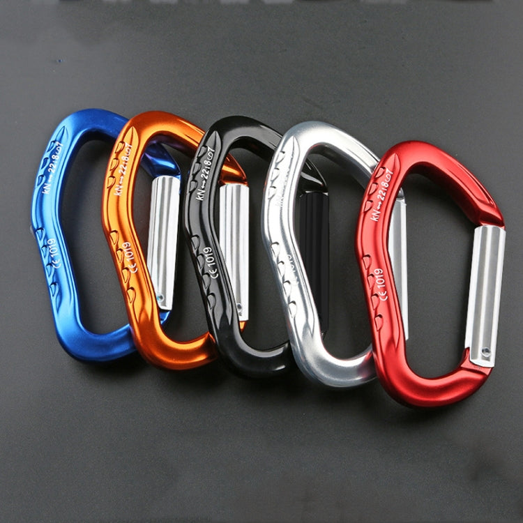 XINDA 22KN Rock Climbing Straight Quickdraw Spring-loaded Gate Buckle Aluminum Carabiner(Black)