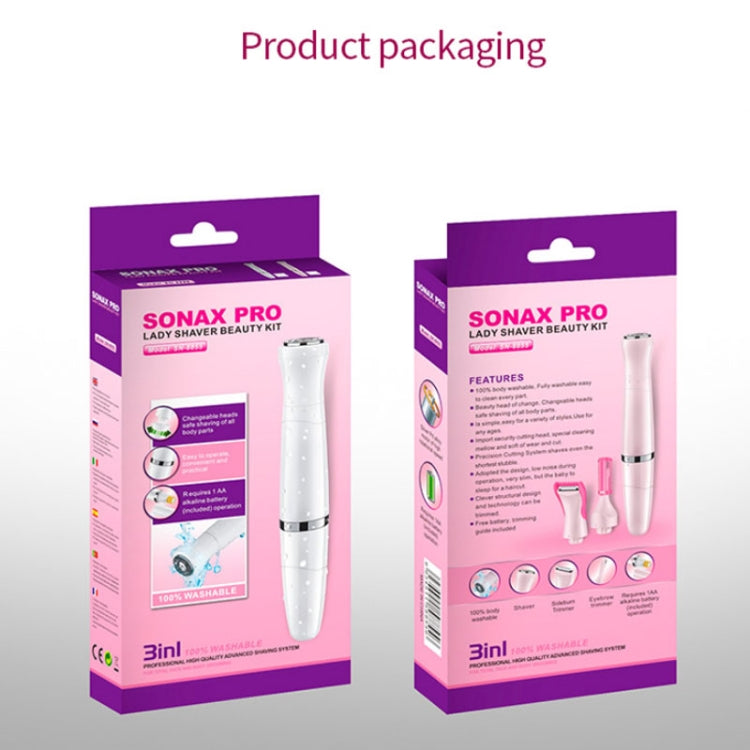 SONAX PRO SN-8855 3 In 1 Shaver Lady Electric Hair Removal Instrument(White)