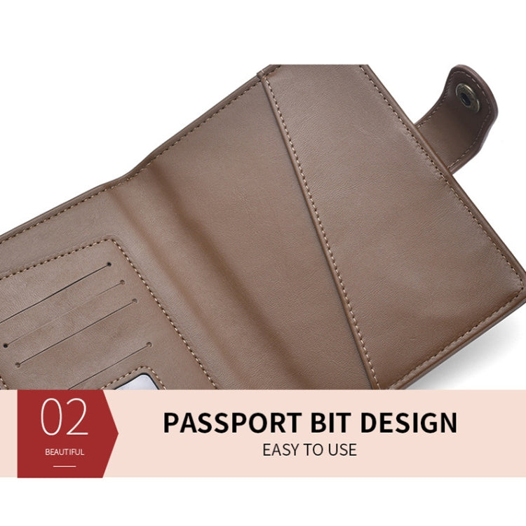 Dibaoleiou Buckle PU Leather ID Card Storage Bag Multifunctional Passport Case(Red)
