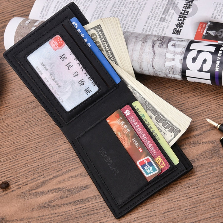 DEABOLAR Multifunctional Men Short PU Leather Wallet Multi-Card Coin Purse(Light Coffee)