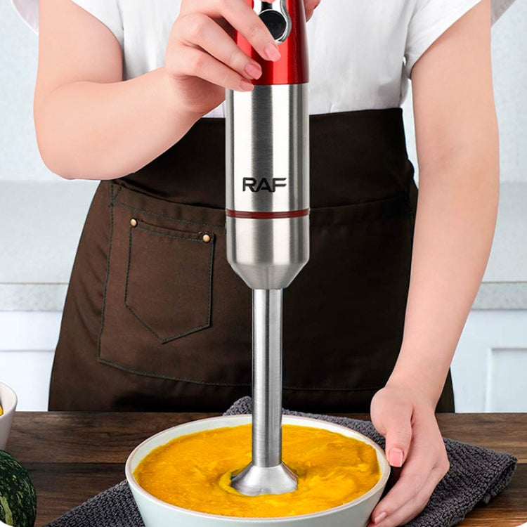 RAF 600W 2-blade Juicer Cooking Stick Stirring Rod Blender Mixer,EU Plug(Red)