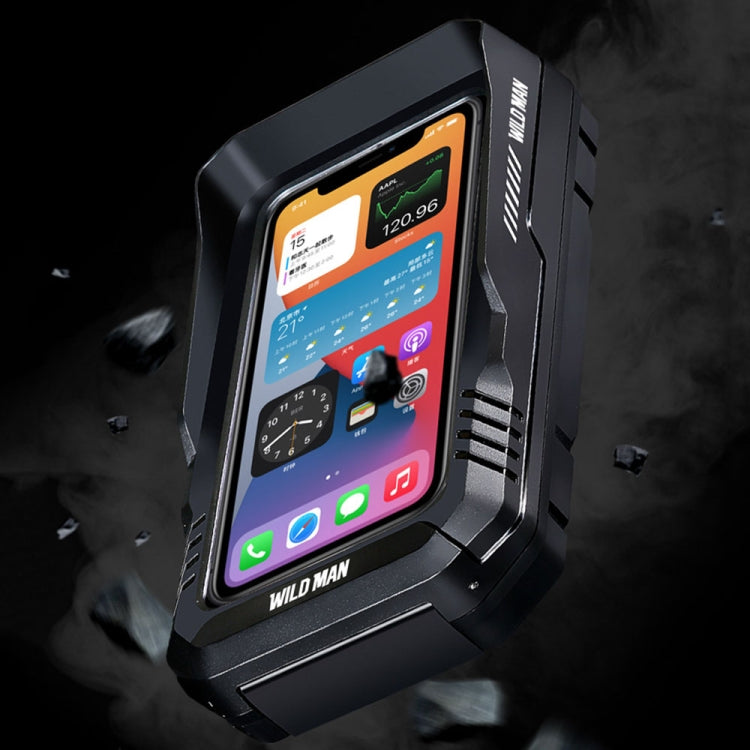 WILD MAN FK2 0.6L Bicycle Waterproof Mobile Phone Storage Box Handlebar Phone Navigation Holder(Black)