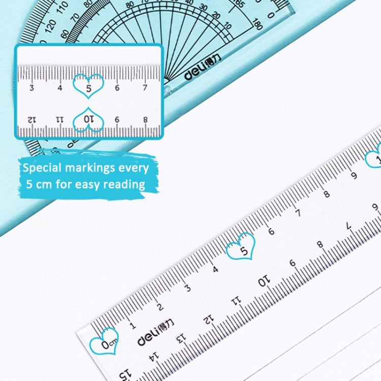Deli 4-in-1 Ruler Set for Students Ruler Stationery Set, Model: 79529