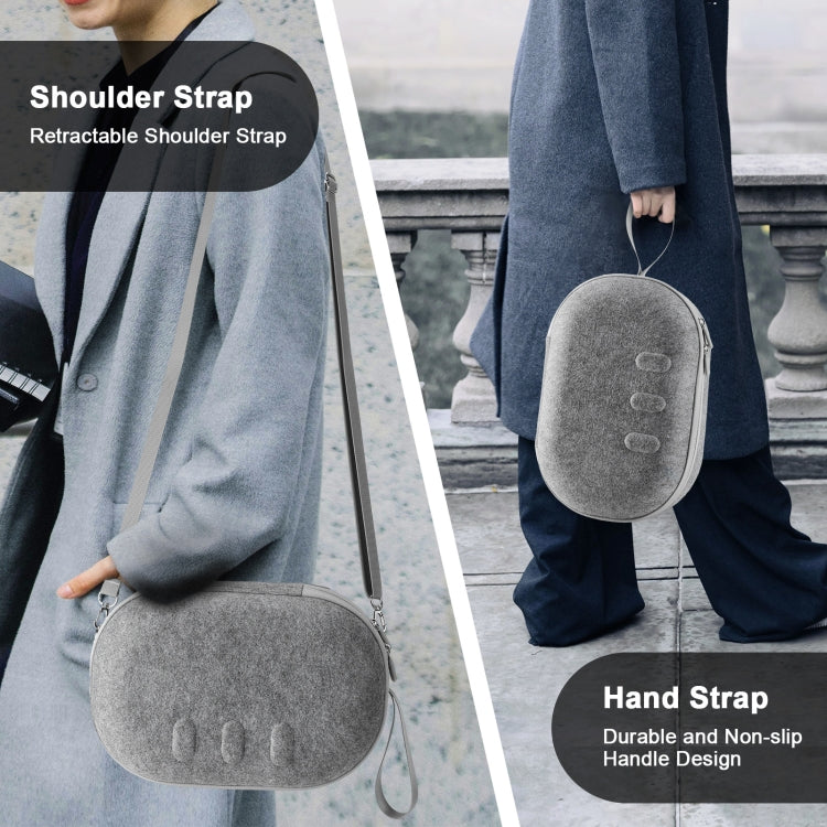 JYS-MQ018 For Apple Vision Pro / Meta Quest 3 VR Glasses Storage Bag Anti-fall and Anti-scrape Portable Bag(Grey)