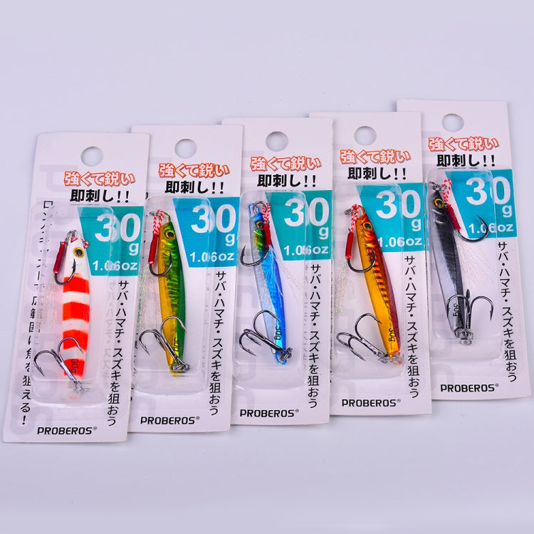 PROBEROS LF128 Long Casting Lure Iron Plate Lead Fish Freshwater Sea Fishing Warp Bass Metal Sequins Baits, Size: 10g(Color B)