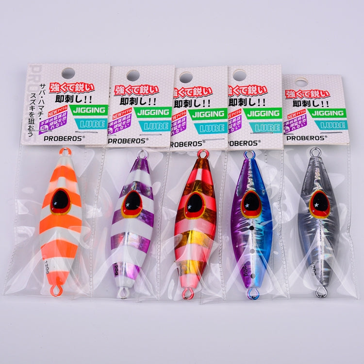 PROBEROS LF124 Deep Sea Iron Plate Lead Fish Fishing Lure Slow Sinking Rocking Luminous Boat Fishing Bait, Size: 30g(Color B)