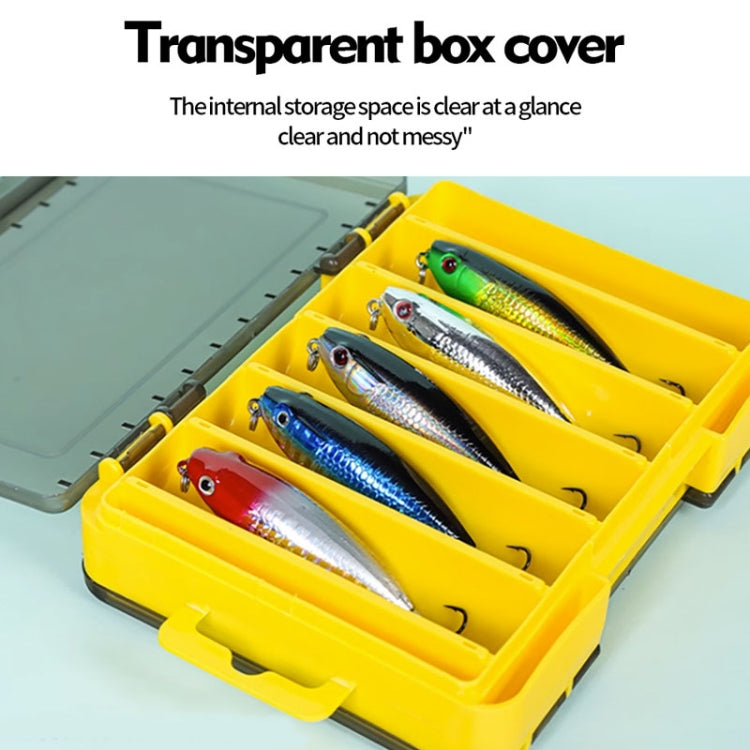PROBEROS H1000 Double Sided Lure Box Handheld Double Layer Storage Case For Bait Accessories, Style: D Model(Yellow)