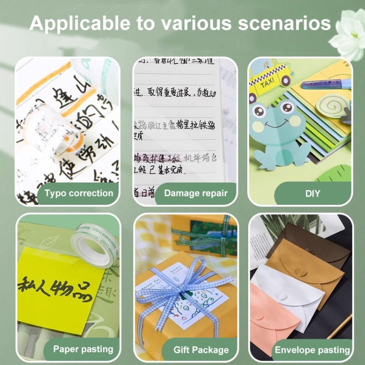 6 Rolls Width 1.2cm x Length 15m Deli Small High Viscosity Office Transparent Tape Student Stationery Tape