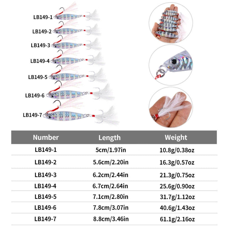 HENGJIA LB149 Slow Cranking Luminous Iron Plate Lead Fishing Bait Lua Naked Fake Bait, Size: 10g(Luminous)