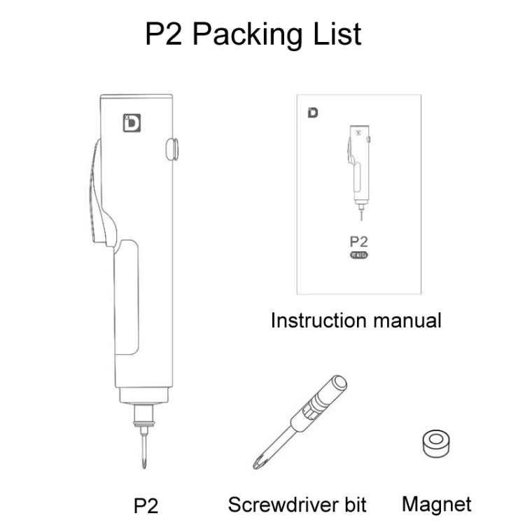 Xiaodong P2 Electrical Screwdriver Mobile Phone Repair Tool With Electronic Torque Brake, Version: Standard