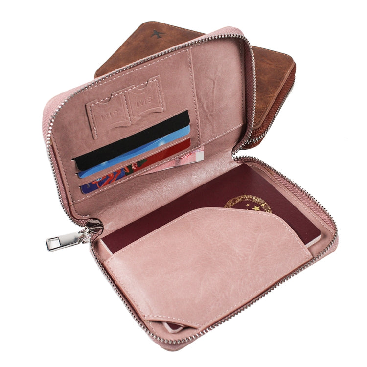 RFID Anti-theft Large Capacity Zipper Passport Bag Multifunctional Travel Document Storage Bag(Black)