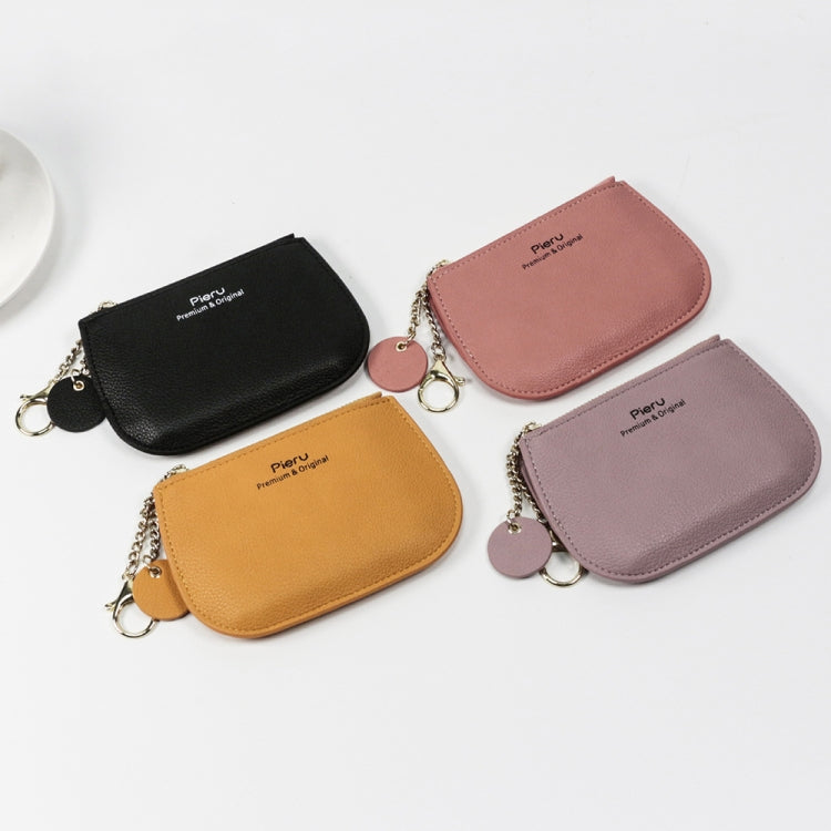 Leisure Ultra-thin Ladies Coin Purse Zippered Mini Wallet(Light Purple)