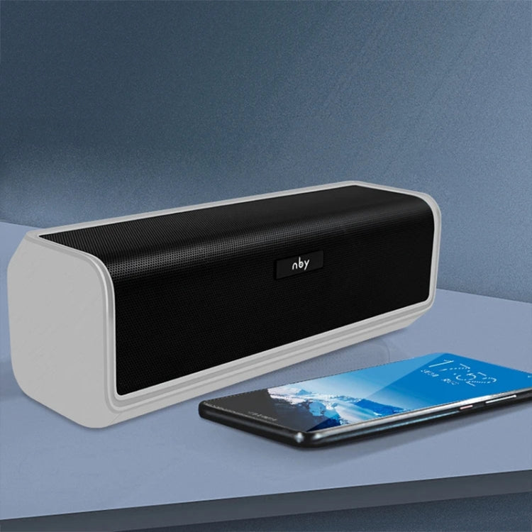NBY 6690 TWS Couplet FM Multifunctional Desktop Plug-in Card Bluetooth Speaker(Silver)