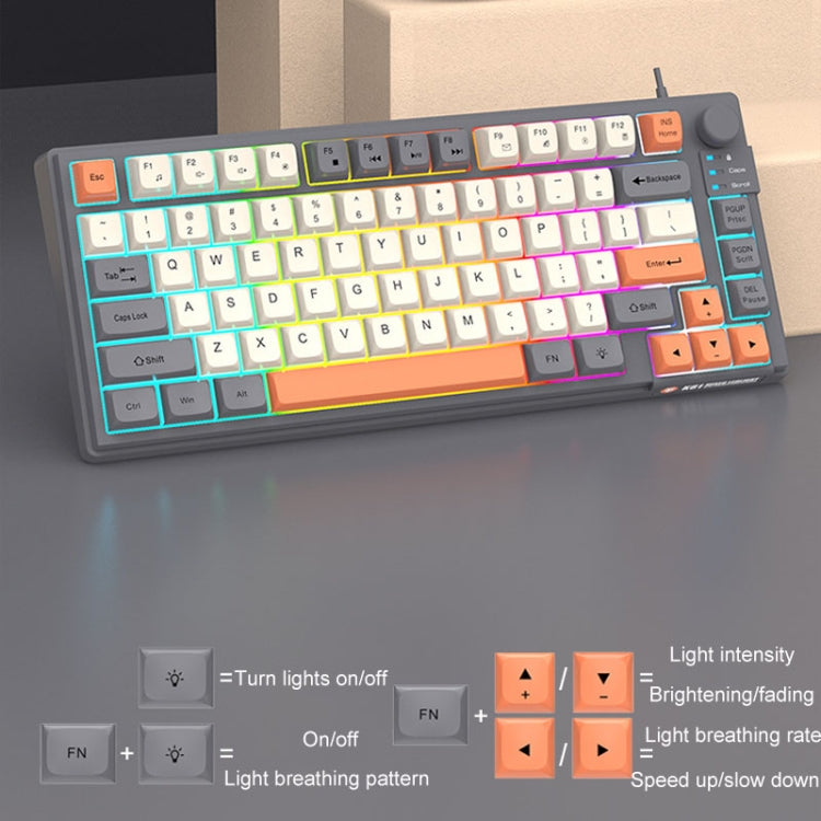 XUNSVFOX K81 Laptop Gaming Office Wired Illuminated Keyboard(Violet)
