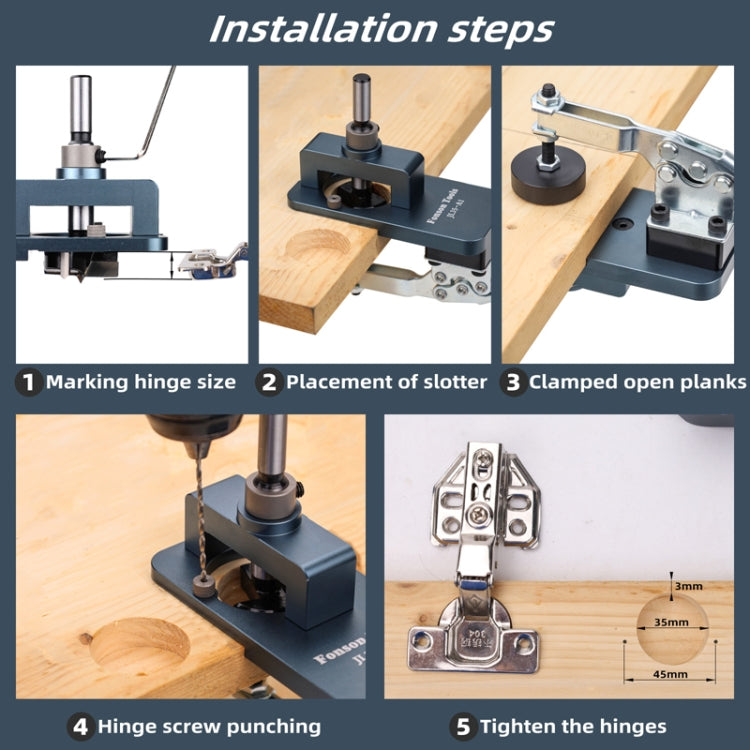 Fonson 35MM Hole Spacing Woodworking Cabinet Door Hinge Hole Opener(JL35-A1)
