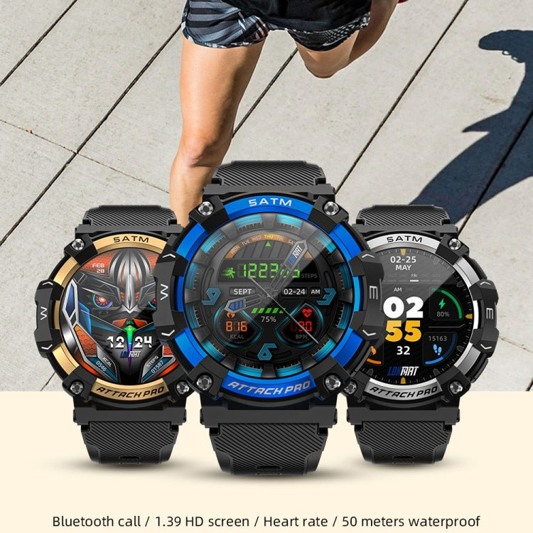 LOKMAT ATTACK 2 PRO 1.39-Inch 5ATM Waterproof Health Monitoring Bluetooth Smart Watch(Royal Blue)