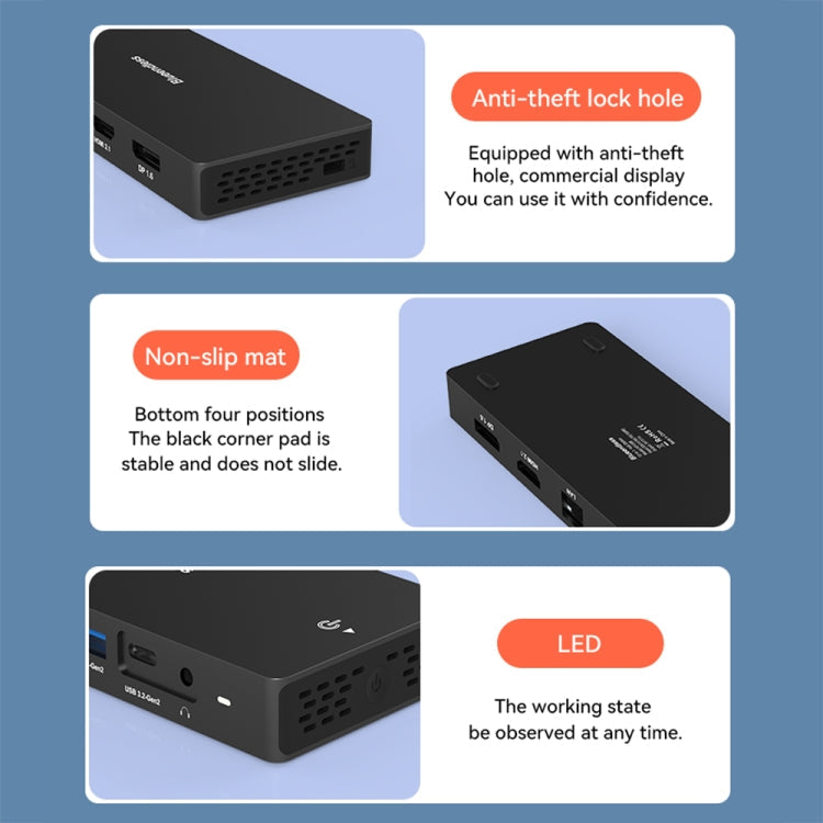 Blueendless 12-In-1 HD Multifunctional Docking Station 10Gbps Splitter With Switch(8K+4K HDMI x 2)