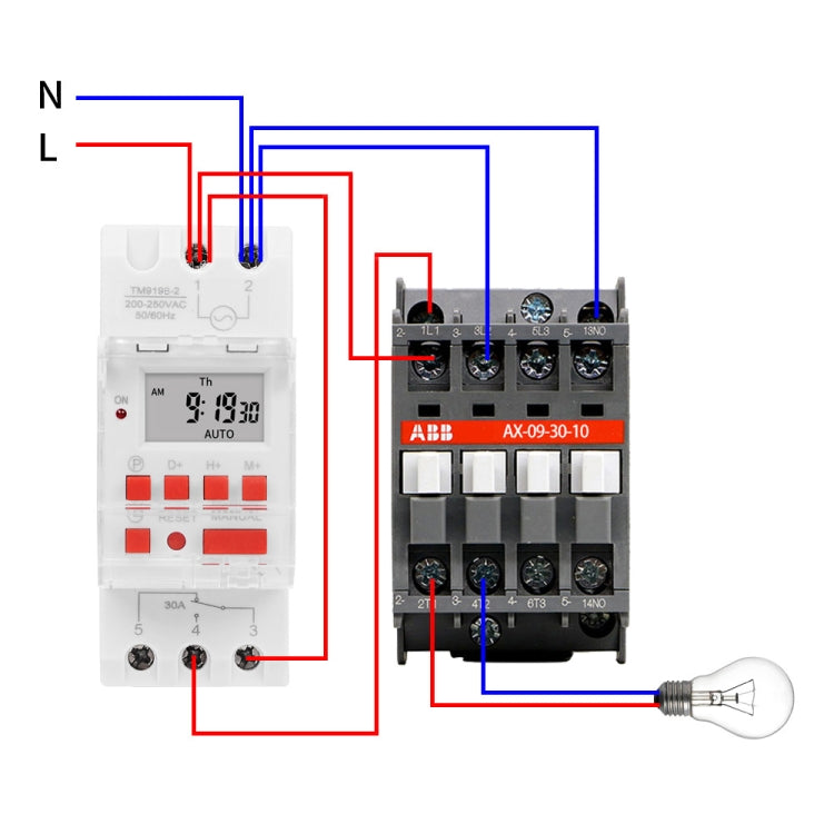 SINOTIMER TM919B-2 220V 30A Programmable Digital Timer Switch Automatic Cycle Timing Controller