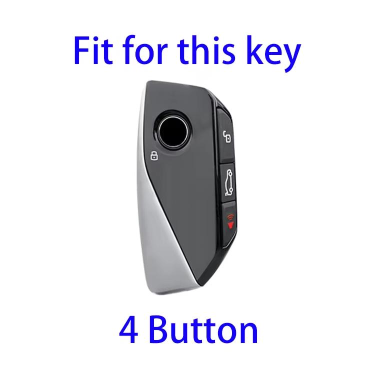 For 2024 BMW X7 Hallmo Cowhide Car Key Protection Cover(Black)